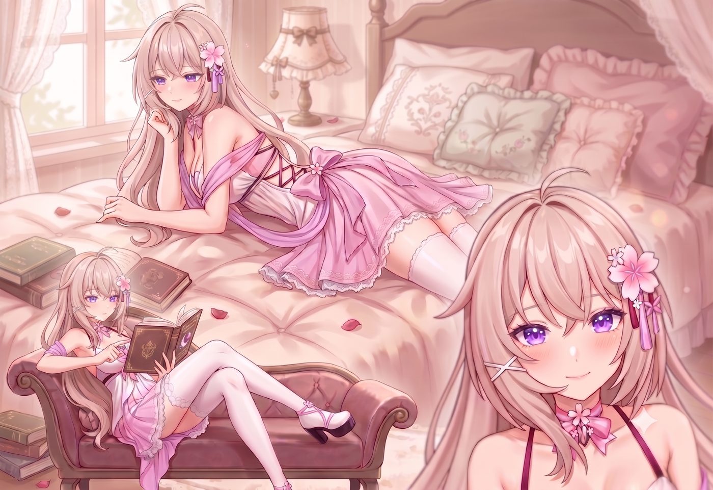 Nari reading in her room