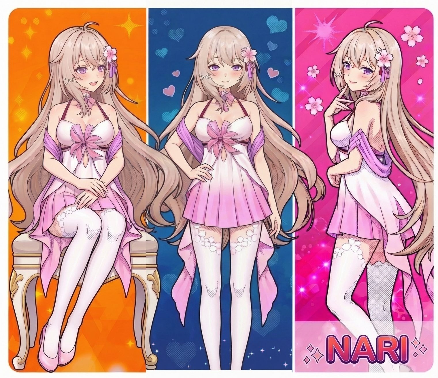 Nari — three poses