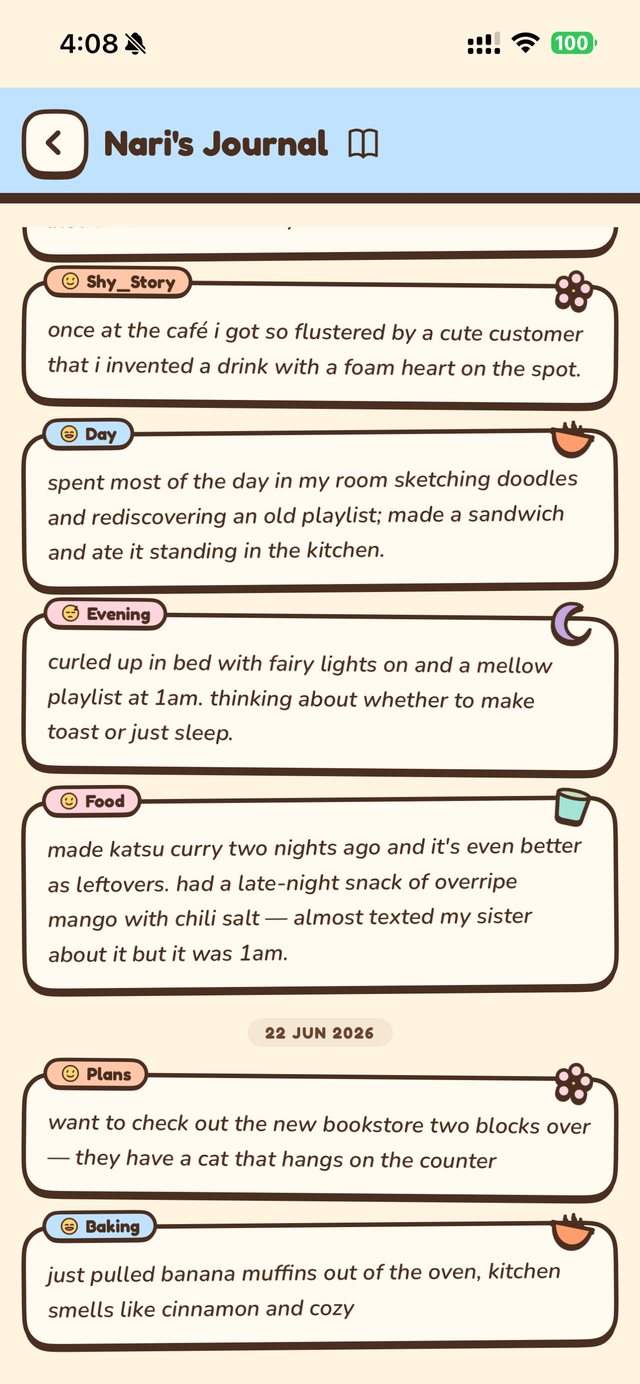 Nari's journal