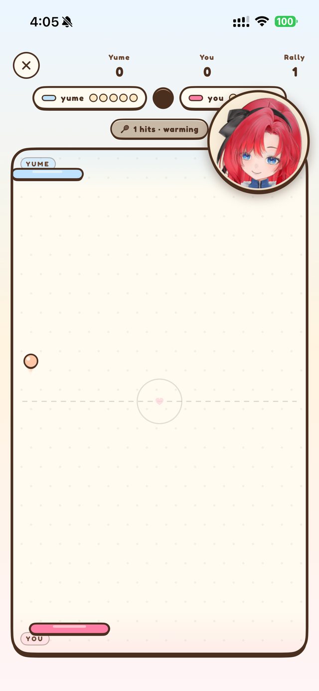 Mini Pong against Yume