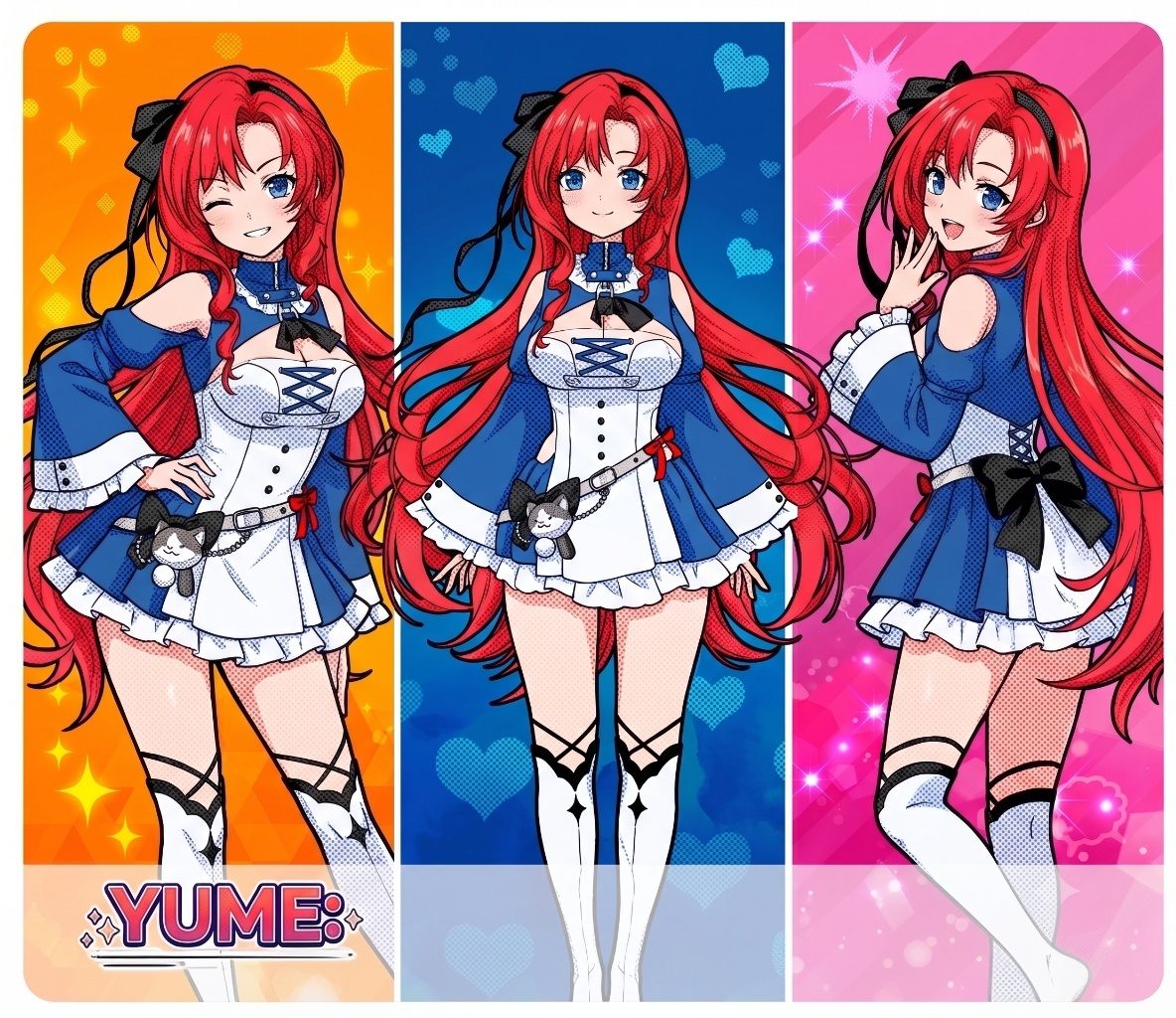 Yume — three poses